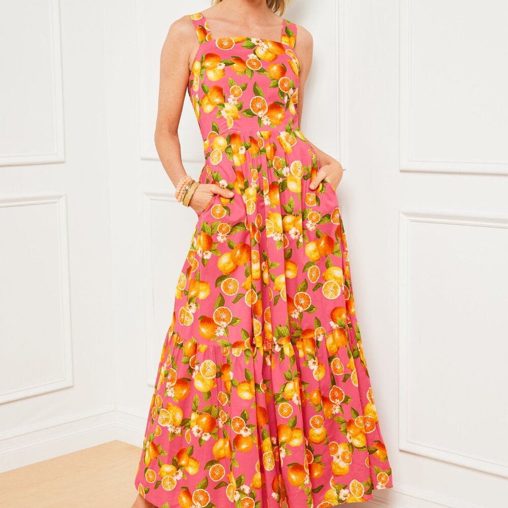 Lemons and Oranges Tiered Maxi Dress - Picture 2 of 9